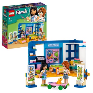 LEGO Friends Lianns Zimmer, Mini-Spielzeug zum Thema Kunst, kleines Geschenk zum Sammeln mit Mini-Puppen Liann, Autumn und Haustierfigur aus der Serie 2023 41739