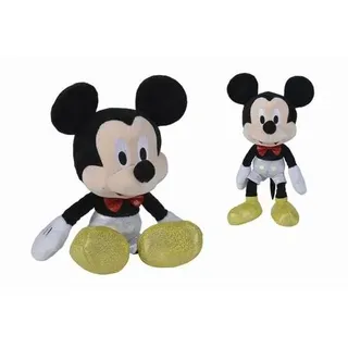 Simba 6315870395 - Disney 100 Jahre, Platinum Collection Sparkly, Mickey Mouse, Plüschfigur, 25 cm, Jubiläumsedition