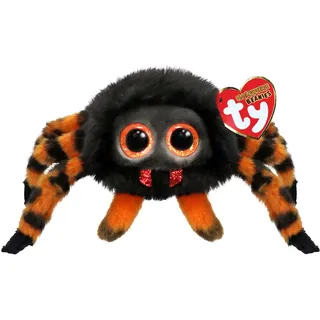 Ty Beanie Balls – Charlotte der Spinner mit orangefarbenen Glitzeraugen, weiche und runde Plüschtiere zum Sammeln – Halloween – 8 cm – T42560