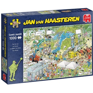 Jumbo Puzzles Jan van Haasteren Puzzle 1000 Teile – Das Filmset – ab 12 Jahren – Comic Puzzle