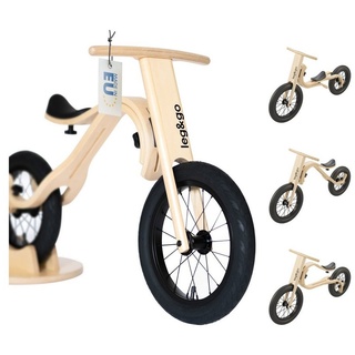 leg&go Laufrad Mitwachsendes und Modulares Holzlaufrad für Kinder braun