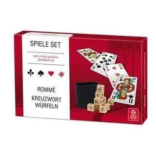 ASS 22570305 Spieleset - Rommé / Kreuzwortwürfeln mit extra großen Karten