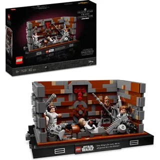 LEGO 75339 Star Wars Müllpresse im Todesstern – Diorama Fanartikel, Set für Erwachsene, baubares Deko-Modell aus Eine neue Hoffnung, Geschenk - Schwarz/Grau/Dunkelbraun