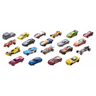 Mattel Hot Wheels Lila gestreift/20 Stück, Geschenk-Set, zufallige Autos/Modelle