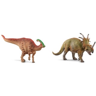 SCHLEICH 15030 Spielfigur -Parasaurolophus Dinosaurs, Mehrfarbig & 15033 Spielfigur -Styracosaurus Dinosaurs, Mehrfarbig