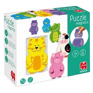 Goula Puzzle 55234 Tiere, Magnetpuzzle, Holz, ab 1 Jahr, 12 Teile