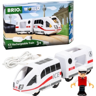 BRIO World 36088 - Trains of The World Ice Akkureisezug - Akku-betriebene Spielzeuglok für Kinder ab 3 Jahren Eisenbahn, tolles