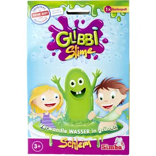 Simba 105954666 - Glibbi Slime Badespaß, 150g, Glibber Badewannenspielzeug ab 3 Jahren, Pulver verwandelt Wasser in grünen Schleim