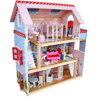 KidKraft Puppenhaus Chelsea aus Holz mit Möbeln und Zubehör für Mini Puppe, Spielset für Minipuppen, Spielzeug für Kinder ab 3 Jahre, 65054, Exklusiv bei Amazon