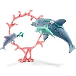 SCHLEICH 41463 Delfin-Mama mit Babies