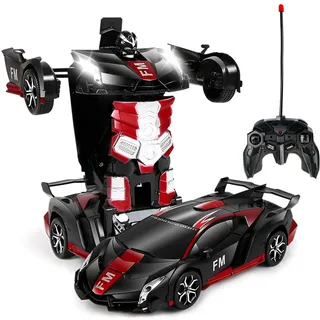 Transformator Ferngesteuertes Auto Spielzeug für Kinder 3-12, 2 -in-1 Transform Roboter Spielzeug,2.4GHz Verformung Roboter RC Auto,360° Drehung rc Auto Roboter,für Jungs Mädchen Geschenke