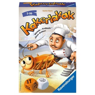 Ravensburger 23391 - Kakerlakak, Mitbringspiel für 2-4 Spieler, Kinderspiel ab 5 Jahren, kompaktes Format, Reisespiel, Brettspiel