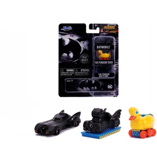 Jada Toys 253211000 Batman 3er Nano Sammelautos aus Die-cast, Batmobile, Duck, Penguin Bat O' Ride, Spielzeugautos, Set, 4 cm, ab 8 Jahren