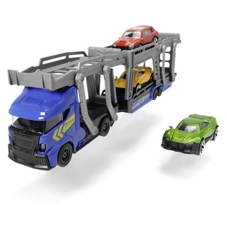 Dickie Toys 203745008 Car Carrier, Autotransporter für 3 Autos, inkl. 3 Spielzeugautos, 2 verschiedene Ausführungen, Länge 28 cm, für Kinder ab 3 Jahren