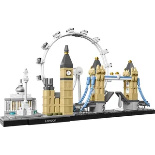 LEGO Architecture London Set, Skyline-Modellbausatz mit London Eye, Big Ben, Tower Bridge, Basteln für Erwachsene, Home- und Büro-Deko, Geschenki... - Beige