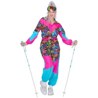 Metamorph Kostüm 80er Après Ski Anzug für Frauen, Das hat Willy Bogner so nicht gewollt: Ski-Overall in voller Farbprach blau 52