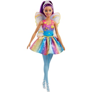 Mattel Barbie FJC85 Dreamtopia Fee: Regenbogen-Fee (lila Haare), Puppe