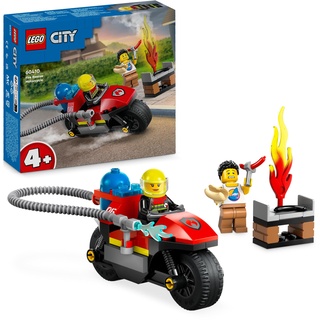 LEGO City Feuerwehrmotorrad, Feuerwehr-Spielzeug für Kinder ab 4 Jahren mit Motorrad und 2 Minifiguren inkl. Feuerwehrmann, fantasievolles Spielerlebnis, Geschenk für Jungen und Mädchen 60410