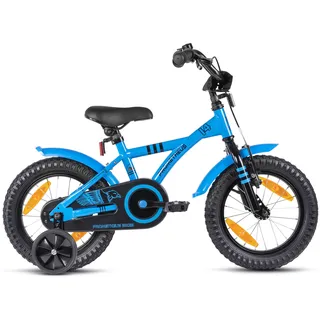 Kinderfahrrad PROMETHEUS BICYCLES "BLUE" Fahrräder Gr. 23 cm, 14 Zoll (35,56 cm) hinten: 14 Zoll (35,56 cm), blau (blau, schwarz) Kinder Kinderfahrräder