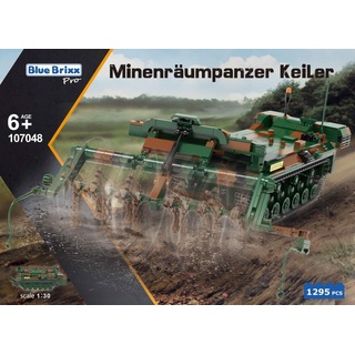 BlueBrixx Pro 107048 – Minenräumpanzer Keiler, Bundeswehr aus Klemmbausteinen mit 1295 Bauelementen