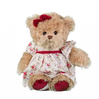 Bukowski Kuscheltier Bukowski Teddybär Cataleya braun/rosa mit Kleid 25 cm