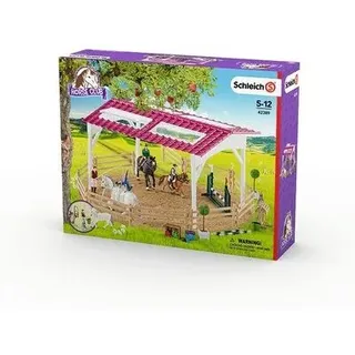 SCHLEICH 42389 Reitschule mit Reiterinnen und Pferden