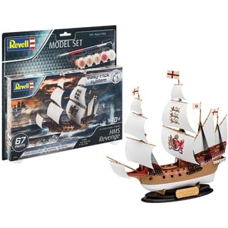 Revell easy-click 65661 Model Set HMS Revenge, 1:350 Modellbausatz für Einsteiger mit dem Easy-Click-System, mit Basis-Zubehör, farbig