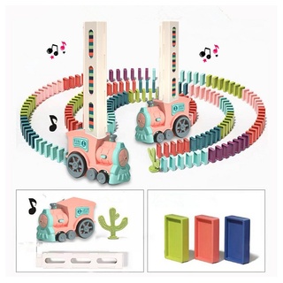 autolock Spielzeug-Zug Zug Spielzeug Kinder,60 Stück Elektrischer Zug Spielzeug Baustein, mit Musik, Kinder Elektrostapel Spielzeug, Geschenk Mädchen, Jungen rosa