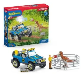 schleich Spielset DINOSAURS 41464, ab 4 Jahre, Geländewagen mit Dino-Außenposten, 36 Teile