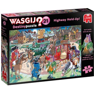 Jumbo Spiele Wasgij Puzzle 1000 Teile Destiny 21 – Autobahn-Überfall! – ab 10 Jahren - Rätsel Puzzle