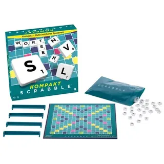 Mattel Games Scrabble Kompakt, Gesellschaftsspiel, Brettspiel, Reisespiel