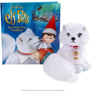 The Elf on The Shelf® Elf Pets® Polarfuchs Tradition | Kuscheliger Polarfuchs mit Illustriertem Buch & Mini-Schneekugel | Inkl. Echtheitszertifikat | Englisch