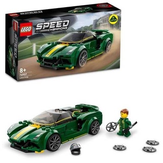 LEGO 76907 Speed Champions Lotus Evija Rennwagen, verkleinertes Spielzeug mit Rennfahrer-Minifigur, Kinderspielzeug