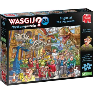 Wasgij 1110100014 Chaos im Museum (1000 Teile) Dinosaurier Mystery 24 1000pcs