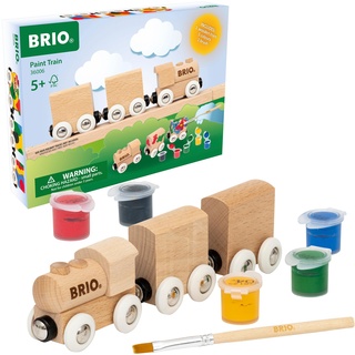 BRIO – 36006 Holzzug zum Anmalen | Individuell gestaltbare DIY-Spielzeugeisenbahn aus Holz für Kinder ab 5 Jahren