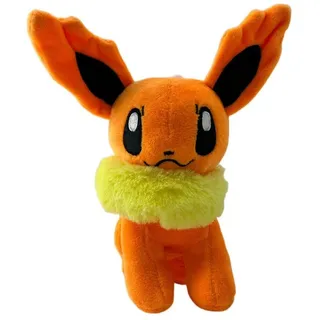 soma Kuscheltier Plüsch Pokemon Kuscheltier Evoli Weiterentwicklung Feuer Flamara 20cm (1-St), Super weicher Plüsch Stofftier Kuscheltier für Kinder zum spielen orange