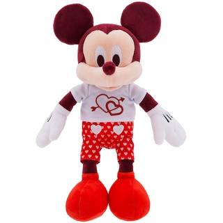Disney Store Offizieller Micky Maus Valentinstags-Kleines Kuscheltier, Micky & Freunde, 28 cm, Kuschelige Plüschfigur, Geeignet ab Geburt