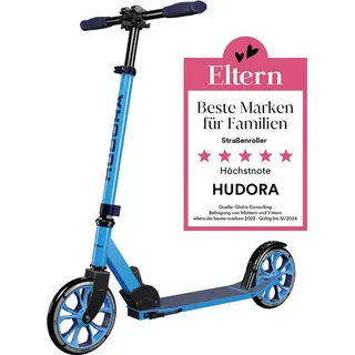 HUDORA Scooter Up 200 - klappbar, höhenverstellbar, mit Ständer - Roller Tretroller Cityroller - Cyan - Blau