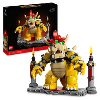 LEGO Super Mario Der mächtige Bowser, 3D-Modell-Bausatz, großes Set mit beweglicher Figur zum Sammeln, inkl. Duellplattform, Geschenkidee für Fans zum Austellen als Zimmer-Deko 71411