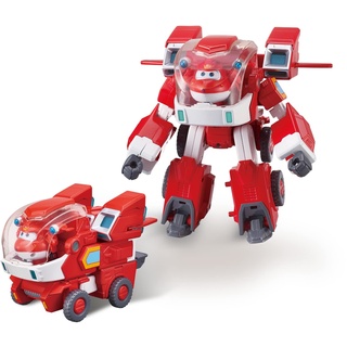Super Wings EU750321 Robot Suit with Mini Jett Transforming Figure Plane Vehicle Playset Toys for 3+ Years Old Boys Girls, Red, 7'