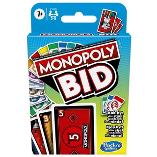 Monopoly Das Spiel Bid, Schnelles Kartenspiel für Familien und Kinder ab 7 Jahren (Dänisch/Norwegisch)