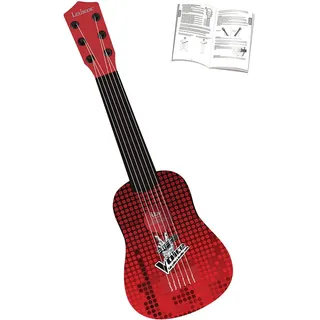 Lexibook, The Voice, Meine erste Gitarre für Kinder, 6 Nylonsaiten, 21“ lang, inkl. Anleitung, rot, K200TV