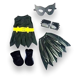Build Your Bears Wardrobe 5060322143293 Girl Hero Bat Costume Teddy Bear Clothes Mädchen Held Fledermaus Kostüm Halloween, Schwarz