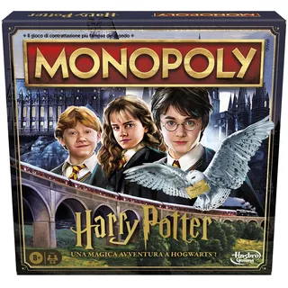 Hasbro Gaming, Kinder und Mädchen, Spiel des Mysteriums, Monopoly, Harry Potter Edition, italienische Version