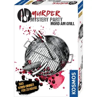 KOSMOS 695118 Murder Mystery Party - Mord am Grill, Das Krimi-Dinner für zu Hause, Komplett-Set für genau 6-8 Personen ab 16 Jahren, Partyspiel