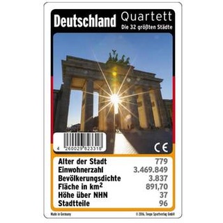 22182494 - Deutschland-Quartett - Kartenspiel, für 2-4 Spieler, ab 4 Jahren (DE-Ausgabe)