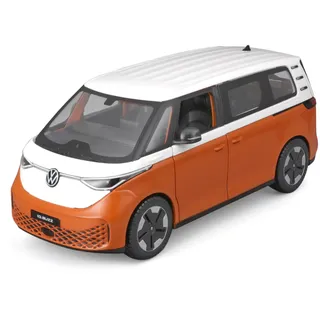 Maisto VW ID.Buzz (2023): Modellauto im Maßstab 1:25, Kofferraum und Türen beweglich, weiß-orange (532914O)