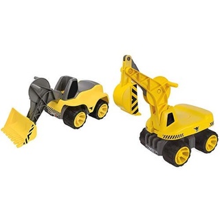 BIG 800055813 - Power-Worker Maxi Loader Kinderfahrzeug, Gelb & 800055811 - Power Worker Maxi-Digger, gelb