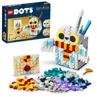 LEGO DOTS Hedwig Bleistifthalter 41809, Harry Potter Eule Schreibtisch Dekor, Back to School Supplies Set Enthält Bleistifttopf und Notizhalter mit LEGO Bauelementen, Spielzeug Bastelset und