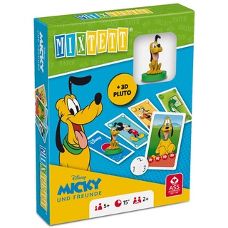 ASS Altenburger 22522244 Mixtett Micky Maus Disney Mickey & Friends Kartenspiel mit Spielfigur Pluto, Yellow